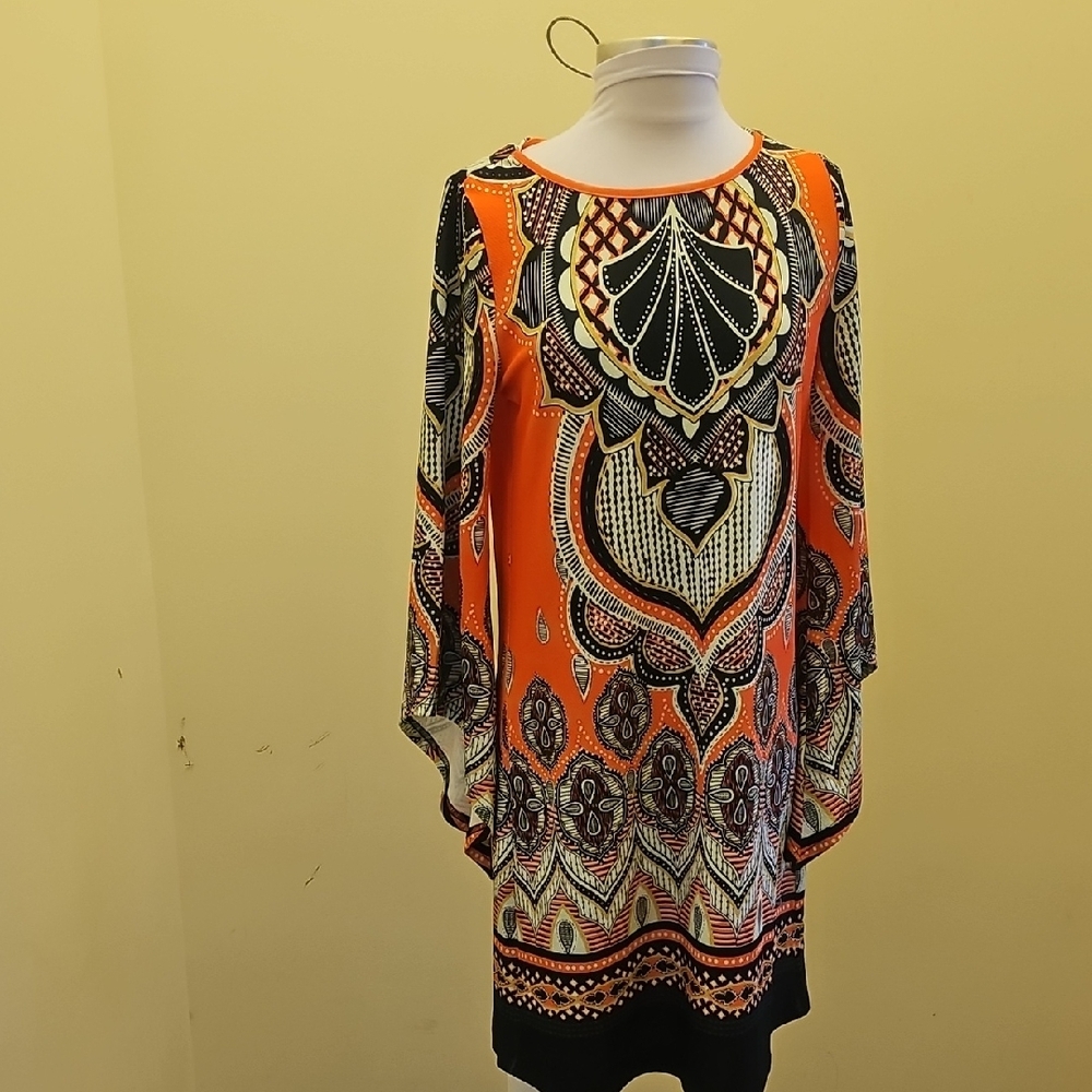 Orange Patterned Women's Top